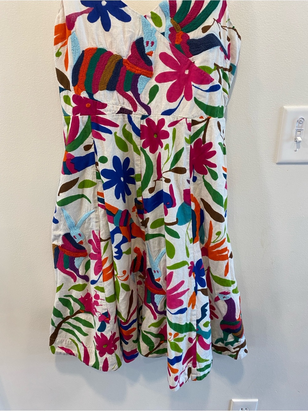 Anthropologie Vanessa Virginia folk art dress embrodiered animals womens size 10 - Picture 4 of 13